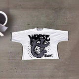 Znbbw Men's T-Shirts Oversized Graphics Gothic Harajuku Short-Sleeved Men's T-Shirts Y2k Top Friends