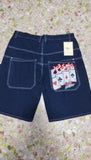 Znbbw Street Jeans Hip-Hop Poker Graphic Printed Loose Jeans Y2K Wide-Legged Pants