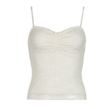 Spicy Girls' Lace Splicing Pleated Bow Tie Is Intended To Wear A Small Sling 2024 Sweet Simple Vest