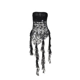 Znbbw Summer 2024 New Vest Hot Girl Sexy Micro-Transparent Lace Spliced Top Girl