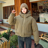 Korean Small Tall Waist Short Down Cotton Jacket Female 2024 Winter New Versatile With Thick Bread Jacket