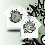 Znbbw T-Shirt Men's Hip Hop Animation Exaggerated Printed T-Shirt Super Big Goth Harajuku Street Clothing Casual Top