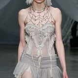 2025 Summer New Fashion Trend Ins Personality Sexy Spice Girl Split Blouse