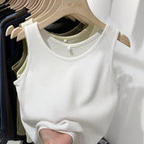 2025 Spring And Summer New Simple Waffle Halter Vest Women's Underwear Loose And Thin Solid Color Blouse