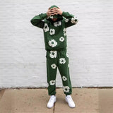 Znbbw Tide Brand Foam Print Loose Sweater Y2K Hip Hop Street Suit For Men And Women