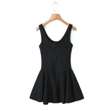Znbbw Spring Style Lace U-Collar Digital Printing Sports Style Slim Dress Short Skirt