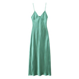 Znbbw New Silk Satin Texture Flute Sexual Dew Back Halter Skirt 2174331
