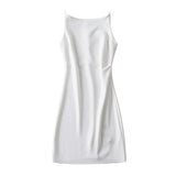 Znbbw New Spring Style One-Word Pleated Solid-Color Dress Sexy Sling Hip Skirt
