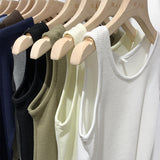 2025 Spring And Summer New Simple Waffle Halter Vest Women's Underwear Loose And Thin Solid Color Blouse