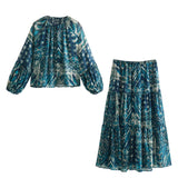 Znbbw Spring Printed Shirt 2459806 Wire Printed Skirt 2457 806Suit