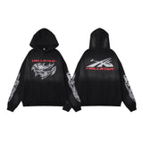 Znbbw Printing Leisure Retro Tide Card Loose Hooded Sweaters For Men And Women