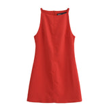 Znbbw French Dress 2024 New Straight Collar Sleeveless Slimming Hip Skirt 9479049
