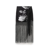 Znbbw New Tassel Embroidery Fashionable Gauze Cage Skirt 3183201