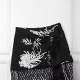 Znbbw New Tassel Embroidery Fashionable Gauze Cage Skirt 3183201