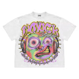 Znbbw New Gothic Funny Street Trend Hip-Hop Printed High Street Casual Men's And Women's Short-Sleeved Round-Necked T-Shirts