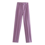 Znbbw New Summer Style Straight Tube High Waist Shows Thin Solid Color Casual Pants 2761048
