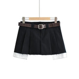 Znbbw New Spicy Girls Work Dress Short Skirt Fashion College Hairy Edge Pleated Skirt Sexy A-Shaped Skirt