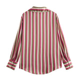 Znbbw Striped Satin Casual Shirt 8160562 In Autumn