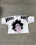 Znbbw Men's T-Shirts Oversized Graphics Gothic Harajuku Short-Sleeved Men's T-Shirts Y2k Top Friends