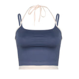 Millennium Spice Girls Wind-Hit Color Lace, Slim, Slim, Short Vest, 2024 New Little Sexy Back Halter Top