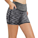 Znbbw Yoga Pants Pocket High Waist Elasticity Pure Color Breathable Exercise Running Training Fitness Shorts