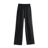 Znbbw New Pocket Pendent Loose Shirt Elastic Waist Pant Suit