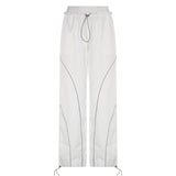 2025 Summer New Style Spice Girls Fashion, Energetic, High-Waisted Elastic Belt, Pull-Rope Sport Pants