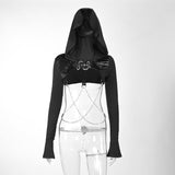 Znbbw Autumn New Street Fashion Slimming Chain Gilding Fabric With Hats And Long Sleeves