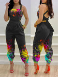Znbbw New Independent Station Fashion Strap Popular Style Positioning Printed Jumpsuit Stock