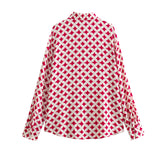 Znbbw Loose Sagging Long-Sleeved Casual Shirt 9878100 Printed Half Skirt 9878100 Set