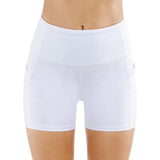 Znbbw Shorts Solid Color High Waist Pocket Hip Tight Three-Point Hot Pants Running Training Fitness Shorts