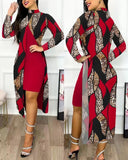 Znbbw New Women's Wear 2024 Fashion Split Printing 2-Piece Set