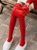 Znbbw Plush Women Leggings Winter New 2024 Thicken Solid All-match Pantyhose New Year Thermal High Quality Velvet Elastic Pants