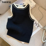 znbbw Women's Sexy Elegant Knitted Two Piece Sets Bodycon Mini Skirt Suits +O-neckTank Top Vest Korean Casual Knitwear New Summer Suit