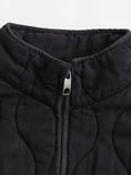 Znbbw TRAF Oversize Women Parkas 2023 Winter Long Sleeve Big Pockets Loose Quilted Padded Jacket Female Crop Top Cotton Coat
