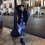 Znbbw Tie Dye Irregular Skirt 2024 Y2k High Waist Letter Print Women's Skirts Female Slim Harajuku Punk Gothic Mujer Faldas
