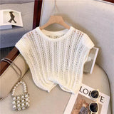 Znbbw Women Hollow Out Sexy Camis Korean Fashion Design Knitted Sleeveless Tops Casual Female All Match Tanks Summer New