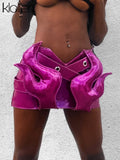 Znbbw Sexy PU Leather Solid Mini Skirt Women Summer 2023 y2k Clothes Party Night Club Streetwear Skirt Festival Outfit