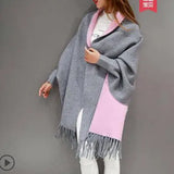 Znbbw Winter Fashion Lady Tassel Knitted Shawl Sweater Women Solid Tassel Batwing Sleeve Poncho Cardigan wrap swing