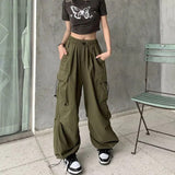 Znbbw Streetwear Cargo Pants Women Korean Version Casual Solid Baggy Straight Trousers Female Fashion Wide Leg Oversize Sweatpants