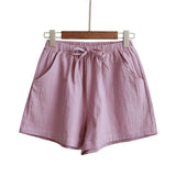 Znbbw Women Cotton Linen Shorts Summer Korean Casual Streetwear Loose Sport Shorts All Match High Waist Female Wide Leg Pants