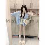 Znbbw Kawaii Knitted Three Piece Set Women Bow Warm Sweater Mini Skirt Suit Female Casual Korean Fashion Y2k Sweet Set 2024