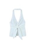 Znbbw TRAF 2023 Women Halter Camis Women Tanks Summer Sexy Slim Crop Top Tees Slim Sexy Tank Camisole