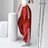 Znbbw Sweatpants Women Hip Hop Streetwear Baggy Wide Leg Cargo Pants Bf Y2K High Waist Drawstring Joggers Trousers