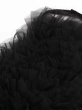 Znbbw Women Fashion Pleated Ruffles Tulle Patchwork Knitting Short Halter Blouse Female Backless Blusas Chic Crop Tops