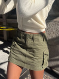 Znbbw Cargo Mini Skirts Women Harajuku Vintage Pocket Casual High Waist Y2k Clothes Cute Summer Short Denim Skirts Chic