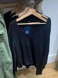 Znbbw Raw Trim Cotton Long Sleeve T Shirt Women Autumn Sweet V Neck Casual Simple Tee Tops Harajuku Vintage Cute T-shirts Y2k