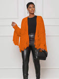 Znbbw Loose Tassel Full Sleeve Cardigans Sweater Women Casual Shaggy Fluffy Coat Lady 2023 New Fashion Spring Outerwear