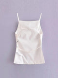 Znbbw TRAF Women Tank Solid Female Slim Sleeveless Casual Vest Crop Top For Ladies Backless Camis Women Vest