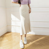 Znbbw Summer Autumn New High Waist Midi Skirts For Women Office Lady Elegant Mermaid Skirts Simple Casual Long Skirt Faldas Mujer